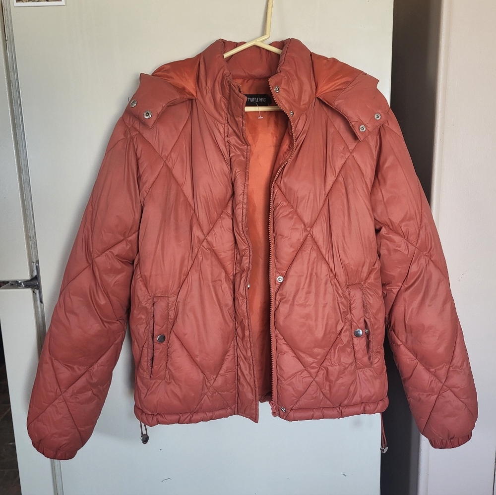 Pretty Little Thing Orange Puffer Coat